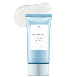 Sun Project Water Sun Cream 50ml – Travel Size, Face Sunscreen for Sensitive Skin, Korean Sunscreen for Face