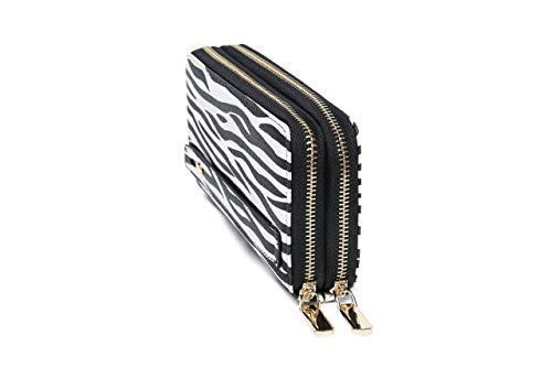 Image of Daisy Rose Dual Zipper Phone Clutch and Wallet for Women - RFID Blocking, PU Vegan Leather Multi-Card Organizer