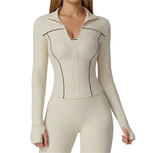 Chaqueta fitness para correr de mujer con cremallera y secado rápido