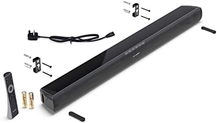SHARP HT-SB100K 2.0 Soundbar with Bluetooth 5.1 for Wireless Streaming, Sound Bar for TV with 3.5mm Aux-In, USB Playback/MP3, Equaliser with 3 Pre-Sets, HDMI ARC/CEC & Remote Control - Glossy Black