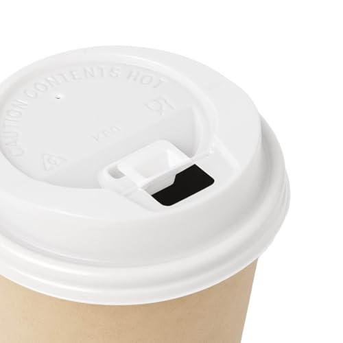 Miniatura 5 de Maxi Products - 100 Vasos Cartón Kraft Tapa Blanca - 200 Cc 7 Oz - Vasos Desechables Para Café Para Llevar - Reciclables - Apto Alimentos Calientes - Take Away