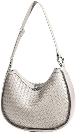 Crescent Shoulder Bag for Women, Woven Crossbody Bag, Small Clutc...