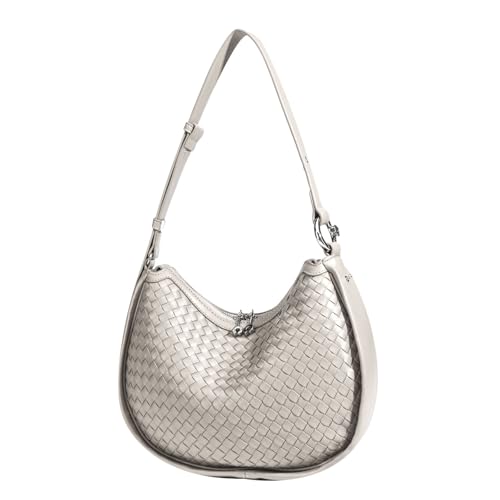 Crescent Shoulder Bag for Women, Woven Crossbody Bag, Small Clutc...