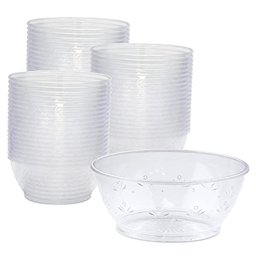 120 transparente Kunststoffschalen - 170 ml Eisbecher aus Hartplastik, Einweg-Suppenschüssel, kleine Servierschale für Sonnae, Dessert, Sauce, Salat, Hochzeit, besondere Veranstaltungen Cover