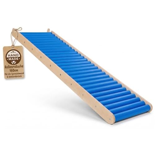 WoodsCraft - Indoor & Outdoor Rutsche [160 cm] für Kletterdreieck & Sprossenwand Kinderzimmer | Kinderrutsche-Rollenrutsche: viele Sinneserfahrungen | Kinder & Baby Rutsche
