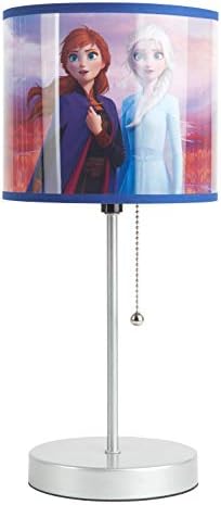 Frozen 2 Stick Table Kids Lamp with Pull Chain, Metal, Themed Printed Decorative Shade
