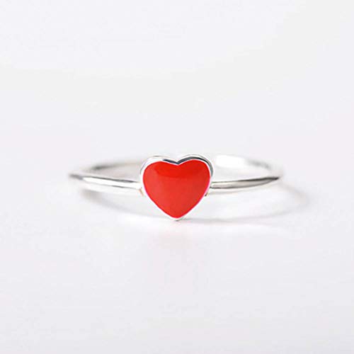 Preisvergleich Produktbild WZYMNJZ Silber Ring Weibliche Öffnungen Justierbarer Ring Herzförmige Verlobungsfeier Ringe Nie Verblassen Liebesringe