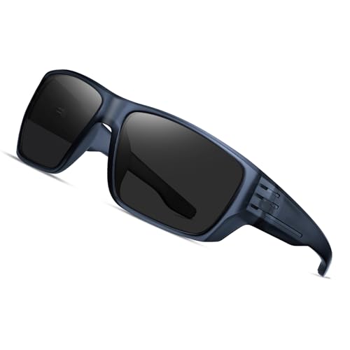 Image of Sports Polarized Wrap Sunglasses For Men - Fishing Glasses UV Protection Rectangle