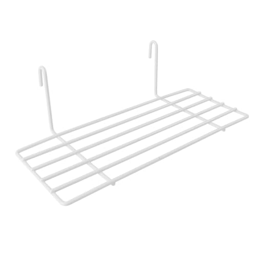 Image of Iron Frame Bird Cage Perch Shelf with Hanging Hooks - Sturdy Wire Platform for Perching, Climbing & Resting - for Small to Medium Parrots, Cockatiels, Finches