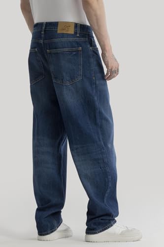 Image of SNITCH Lars Dark Blue Plain Loose Fit Jeans