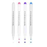4 pièces stylo de marquage de tissu effaçable à l'eau, stylo de traçage temporaire d'encre de disparition pour la couture de tissu et de tissus