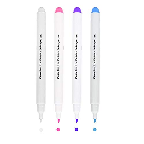 Garosa bolígrafo de marcado de tela borrable con agua 4 piezas color lápiz de trazo temporal para coser telas