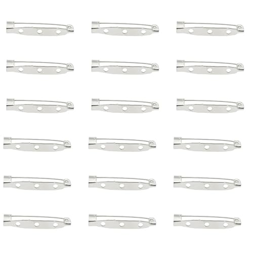 Image of Satra Traders Hole Metal Brooch, Lock Pins, Backs Safety Clasp Brooch, Jewelry Pins for DIY Craft Making | 100pcs (30mm 2 Hole)