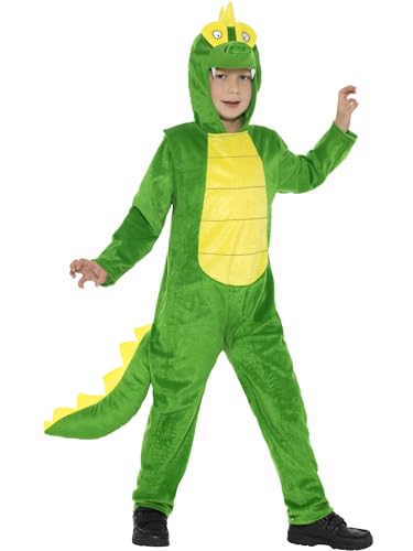 Smiffys Costume crocodile, vert, avec combinaison à capuche et queue Halloween