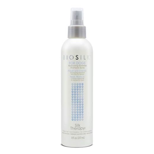 BioSilk for Dogs Silk Therapy Deep Moisture Waterless Shampoo Spray, 8 oz | Best Waterless Shampoo Spray for All Dogs and Puppies, 8 Ounces Dry Dog Shampoo
