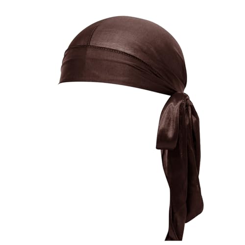 Generisch 2025 - Opciones multicolores Durag | Silk Du Rags para hombres y mujeres | Perfecto para trenzas onduladas rizos niñas sombrero de pescador, café, talla única