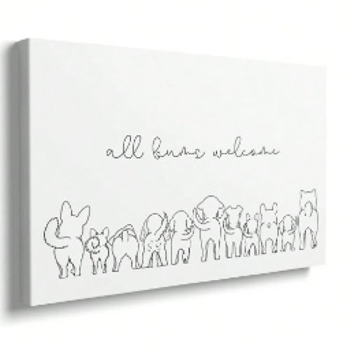 Peinture murale chien errant XINBAO affiche toile humour noir et blanc pour decoration interieur 50x70