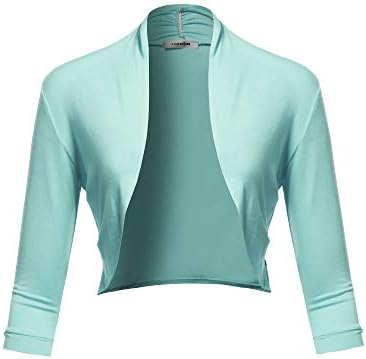SSOULM Women's 3/4 Sleeve Open Front 