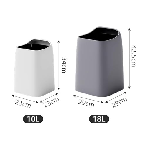 Caneca de basura y reciclaje moderna de plástico blanca 10 L miniatura 2