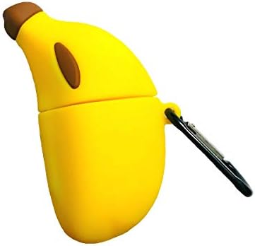 Cute Banana Design AirPods Pro Case with Keychain for Kids Girls, Cute Designer Silicone Shockproof Protective Case Cover for AirPods Pro