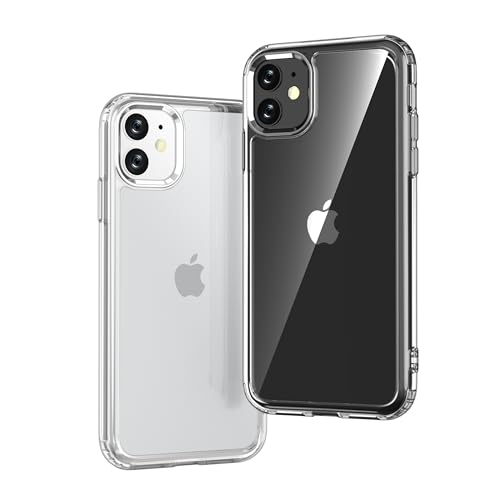 Image of ONES iPhone 11 HD Clear Slim Hard Case『Shockproof Airbag』『Raised Edges Protect Camera Screen』 [ Non-Yellow ] [ Anti-Slip ] PC + TPU Hybrid Protective Transparent Silicone Cover for Apple 6.1 inch
