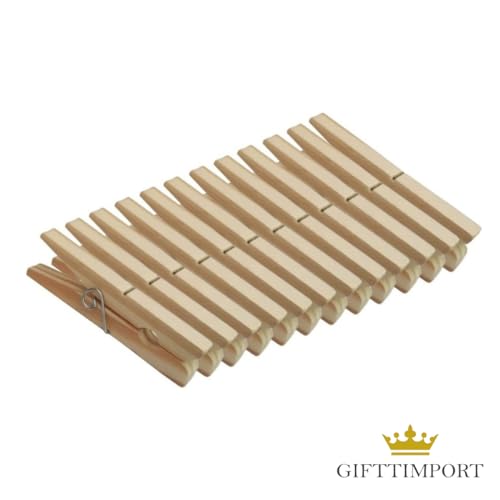 Kit 20 Unidades Prendedores Pregadores De Roupas com Madeira de Bambu