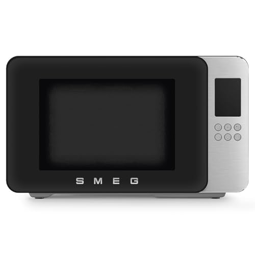 Smeg, Four à Micro-ondes avec Grill MOC01BLMEU, 4 Fonctions et 18 Programmes Automatiques, Technologie Inverter, Système de Fermeture Soft Close, Accessoire...