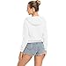 DRESSOLE Women's Cropped Zip Up Hoodie Casual Long Sleeve Workout Hooded Sweatshirt Coat White S