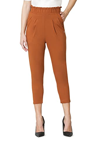 Image of Van Heusen Women High Rise Ruffle Regular Fit Pants