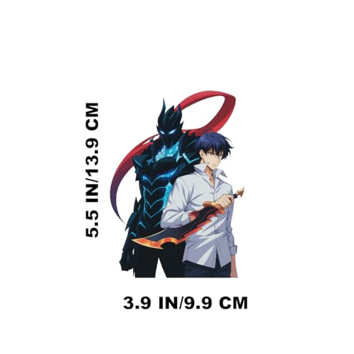 Image of Solo Leveling Peeker Anime Manga Decal Water Resistant Sticker Indoor Use Ideal for Laptop Window (Jin-Woo and Igris)