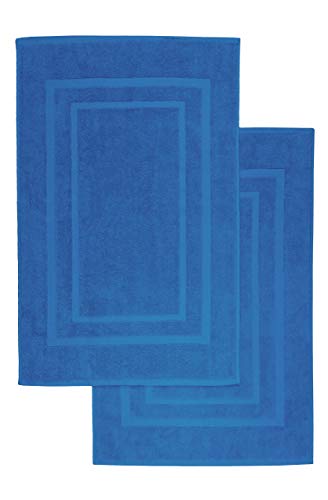 NatureMark - Lot de 2 Tapis de Bain, 100% Coton, 50x80cm, Bleu Roi