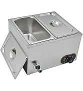 MOOTACO Bain Marie Elektrische Elektrische Voedselverwarmer Professionele Roestvrij staal, 2X 1/3 GN Containers met Deksel...