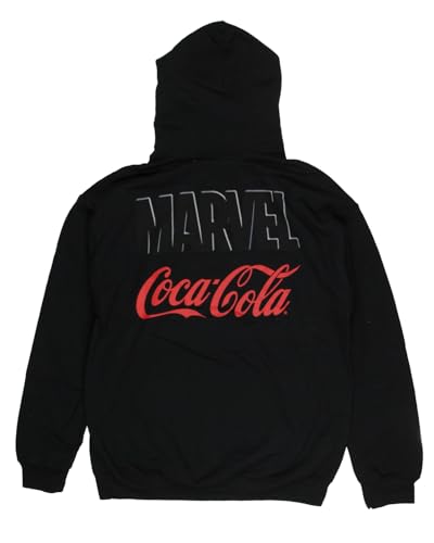 Coca-Cola x Marvel Collaboration Men's Front and Back Logo Designs Adult Pullover Hoodie Sweatshirt4