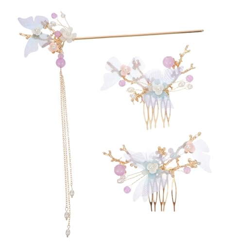 Gogogmee Palillos y Horquillas para Pelo Retro con Diseño de Mariposas Azules Accesorios Vintage para Mujer y Niñas Decoraciones Elegantes para Peinados