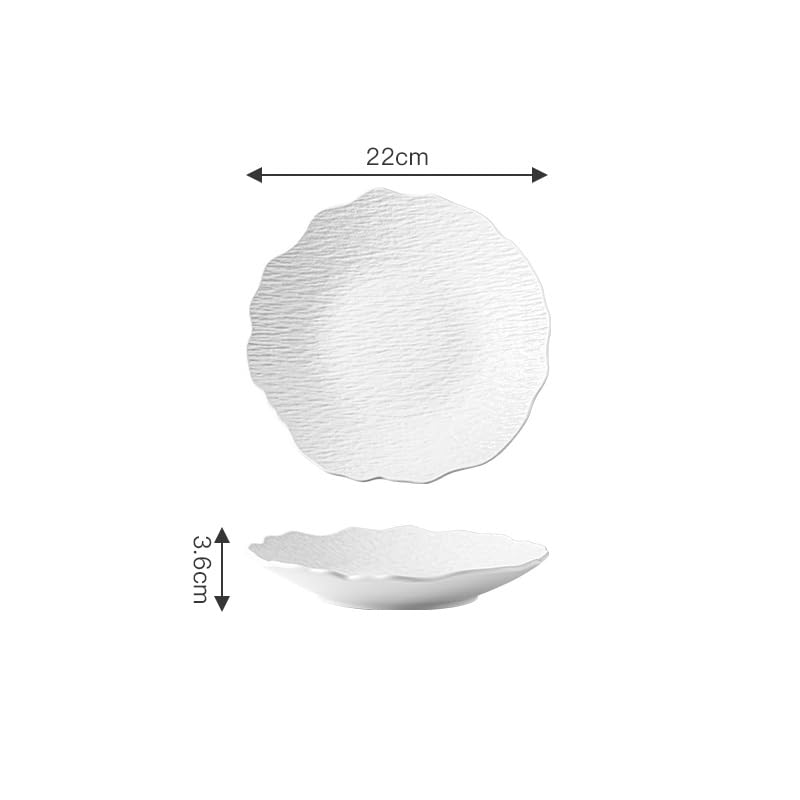 Pratos Plato de Cena Irregular cerámica 8.5 Pulgadas for Ensalada, Fruta, Cocina, Aperitivo, Desayuno, hogar, Forma Especial, Estilo Occidental, Profundo Vajilla(A,8.5 in)