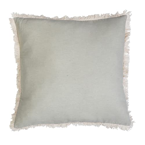 Thro By Marlo Lorenz 22X22 Felicity Stonewashed Charcoal Faux Linen Fringe Throw Pillow #TOP1