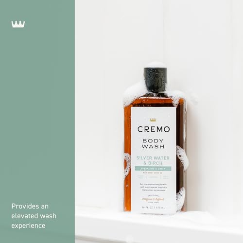 Cremo Body Wash Men, A Revitalizing Combination of Glacier-Fed Streams and White Birch, 16 Fl Oz