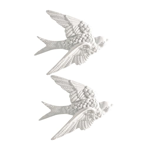 Tenture murale hirondelle blanche lot de 2 oiseaux décoratifs pour mur