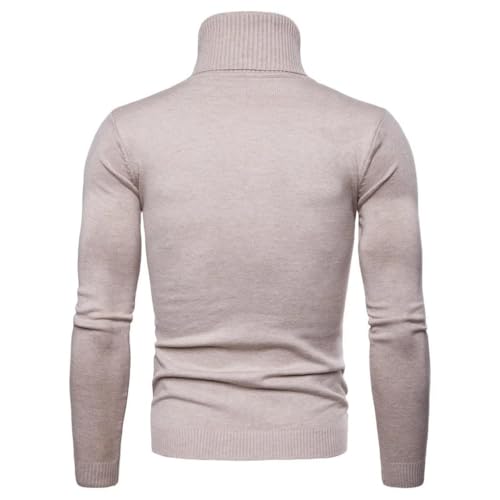 Men's Pullover Sweaters Casual Slim Fit Warm High Collar Solid Knitted Sweater2