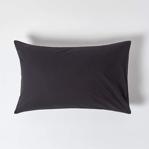 Homescapes 4er-Set Perkal Kissenbezug 48x74 cm schwarz, Kissenhülle mit Hotelverschluss, 100% ägyptische Baumwolle, Fadendichte 200 – Ansicht 1
