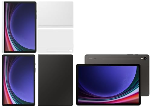 Image of Samsung Galaxy Tab S9 RAM 8 GB, ROM 128 GB, Wi-Fi Tablet, Gray with S9 Screen Protector, Transparent & S9 Book Cover Keyboard, Black & S9 Notepaper Screen, White & S9 Smart Book Cover, White