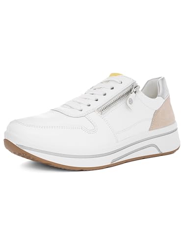 ARA Femme Sapporo Basket, Weiss Limoncello Shell argenté, 41 EU Large