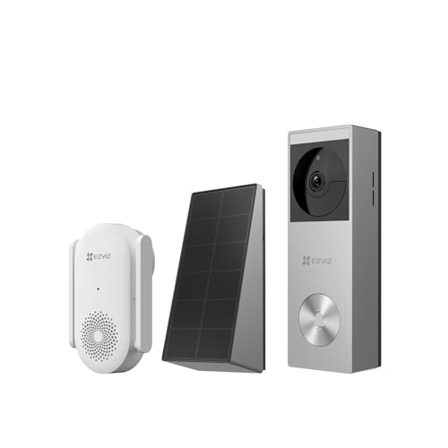 EZVIZ CP3 Pro Timbre de Video Inalámbrico con Chime CH1,2K Video Doorbell Exterior Impermeable,Detección de Personas,Visión Nocturna en Color, Audio Bidireccional,8GB eMMC Incorporado