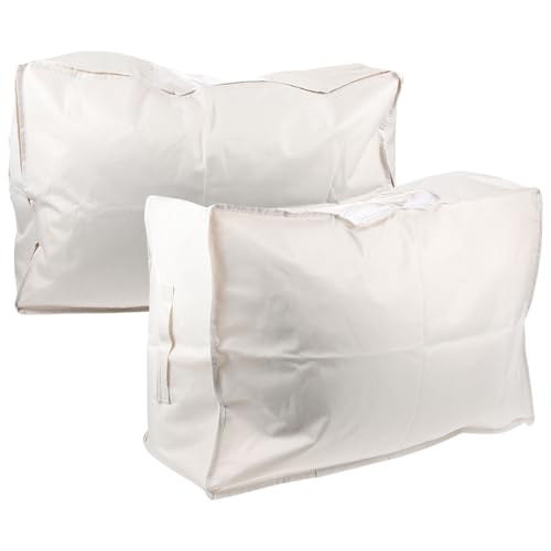 Alipis 羽毛布団 収納袋 薄型 大容量 2枚セット 61x42x24cm 不織布製 掛け布団/敷布団/座布団/衣類収納 クイーンサイズ対応 防ダニ 圧縮バッグ 布団圧縮袋 衣替え 季節物収納 コンパクト収納 布団カバー付き