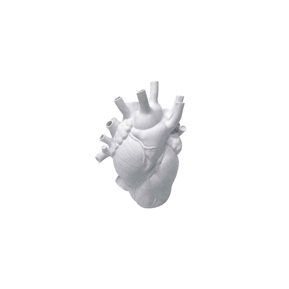 Curtek White Gothic Decor Resin Anatomical Heart Vase - Human Heart Shaped Statue, For Desktop Decorations,