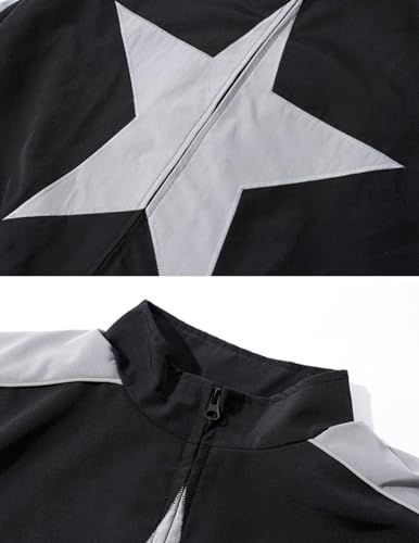 Aelfric Eden Reflective Stripe Star Zipper Jacket Graphic Oversized Lightweight Jacket Casual Comfy Soft Coats4