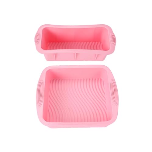 Charming Pink Nonstick Silicone Bakeware Set Ideal for Baking Cakes (Set of 2)
