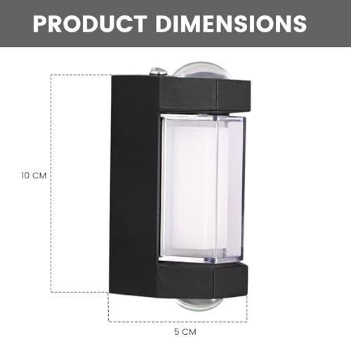 Image of GIGAWATTS 4W LED Wall Light Anthracite Up & Down 2 Way Exterior Lamp BIS Approved Outdoor Sconce Mounted Fixture for Home Balcony Garden Patio Gate (Warm White, Pack of 1)