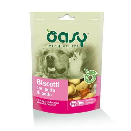 Oasy Snack Per Cani BISCOTTI con petto di pollo- OFFERTA - 6 BUSTE DA 100 gr