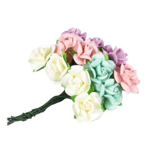 Little Birdie Handmade Flowers Fairy Garden Catalina - 2.5cm 12Pc | Paper Flowers for Home Decor, Mixed Media, Scrapbook, DIY Crafts, Gift Wrapping-image-13